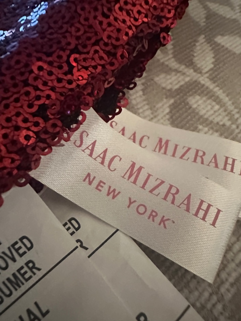 Isaac Mizrahi Red Sequin Lip-Shaped Placemats - Picture 3 of 3